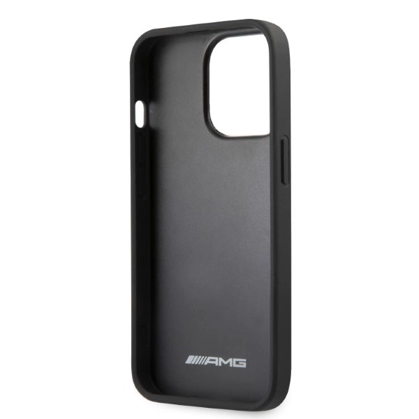 AMG Leather Curved Lines dėklas iPhone 13 Pro Max – juodas - Image 7