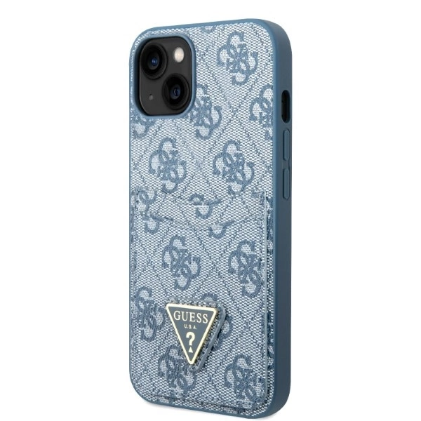 Guess GUHCP13SP4TPB iPhone 13 mini 5,4" – mėlynas/ mėlynas kietas dėklas, 4G Triangle Logo, kortelių kišenė - Image 2