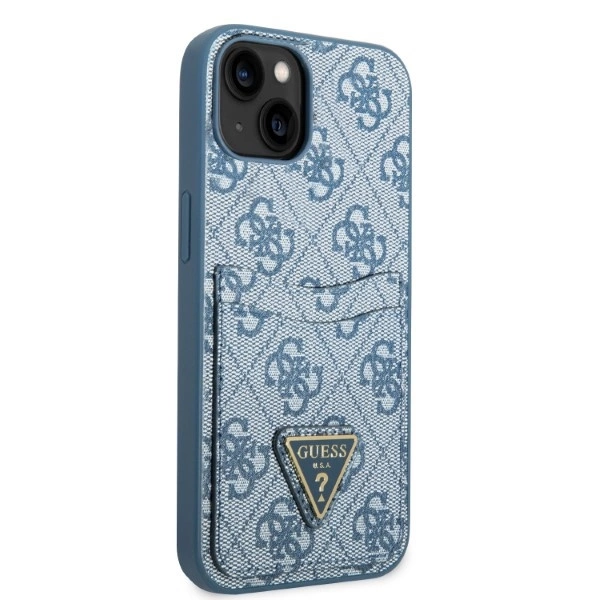 Guess GUHCP13SP4TPB iPhone 13 mini 5,4" – mėlynas/ mėlynas kietas dėklas, 4G Triangle Logo, kortelių kišenė - Image 4