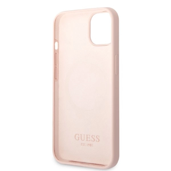 Guess GUHMP13MSBPLP iPhone 13 6,1" – rožinis/rožinis kietas dėklas, Silicone Logo Plate MagSafe - Image 7