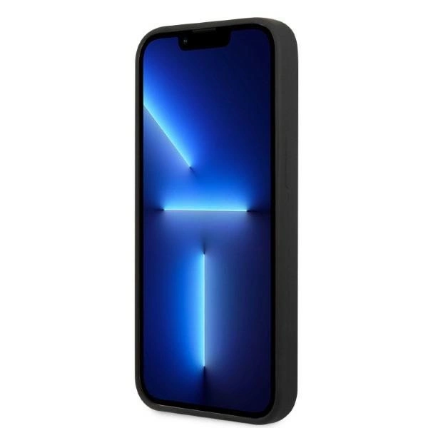 Guess GUHMP13MSPLK iPhone 13 6,1" – juodas/juodas kietas dėklas, Silicone Logo Plate MagSafe - Image 5