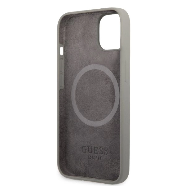 Guess GUHMP13SSPLG iPhone 13 mini 5,4" – pilkas/pilkas kietas dėklas, Silicone Logo Plate MagSafe - Image 7
