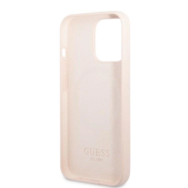 Guess GUHMP13XSPLP iPhone 13 Pro Max 6,7" – rožinis/rožinis kietas dėklas, Silicone Logo Plate MagSafe - Image 7