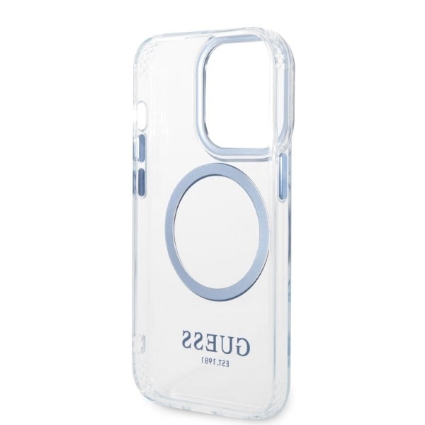 Guess Metal Outline MagSafe dėklas iPhone 14 Pro – mėlynas - Image 7