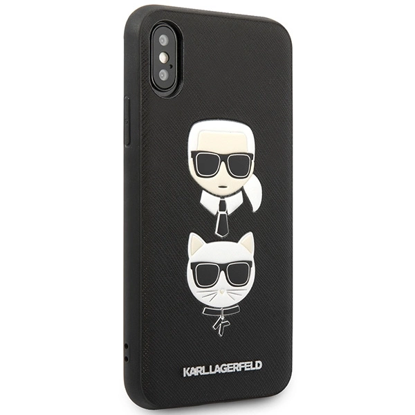 Karl Lagerfeld Saffiano Karl & Choupette Head dėklas iPhone XS Max – juodas - Image 5