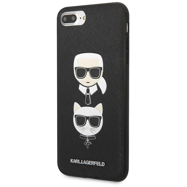 Karl Lagerfeld Saffiano Karl & Choupette Head dėklas iPhone 7 Plus / iPhone 8 Plus – juodas - Image 2