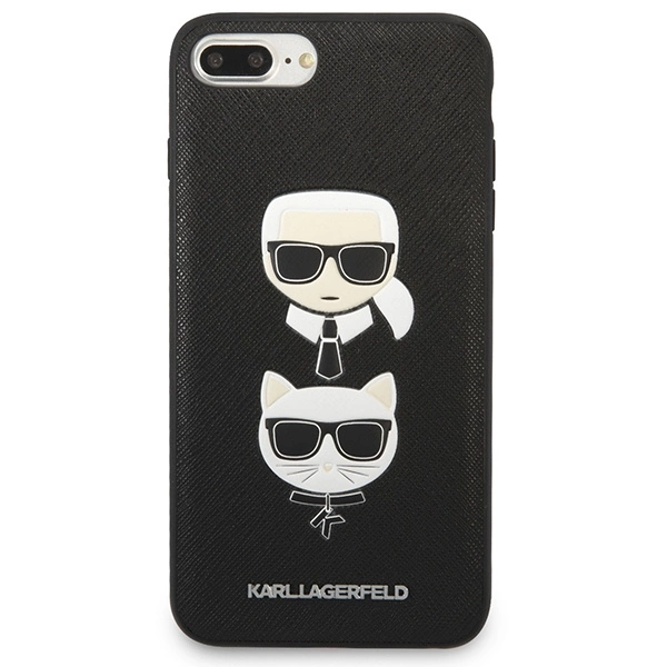Karl Lagerfeld Saffiano Karl & Choupette Head dėklas iPhone 7 Plus / iPhone 8 Plus – juodas - Image 3