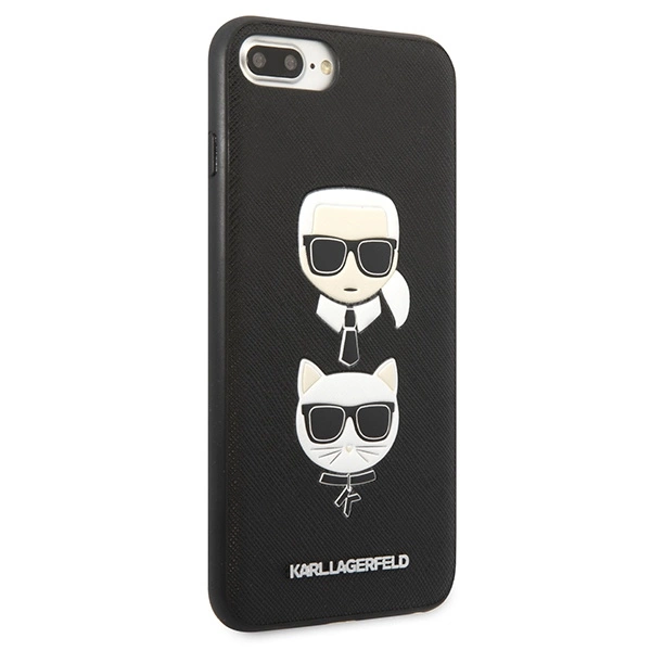 Karl Lagerfeld Saffiano Karl & Choupette Head dėklas iPhone 7 Plus / iPhone 8 Plus – juodas - Image 4