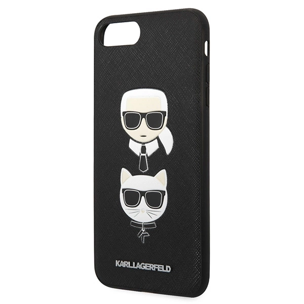 Karl Lagerfeld Saffiano Karl & Choupette Head dėklas iPhone 7 Plus / iPhone 8 Plus – juodas - Image 6