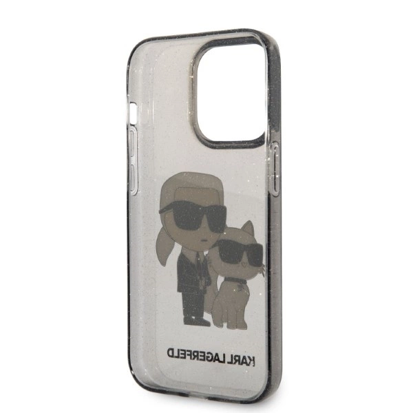 Karl Lagerfeld Glitter Karl & Choupette dėklas iPhone 14 Pro – juodas - Image 7