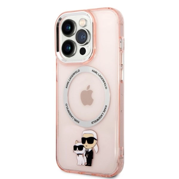 Etui Karl Lagerfeld Iconic Karl & Choupette MagSafe iPhone 14 Pro Max – rožinis - Image 2