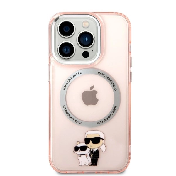 Etui Karl Lagerfeld Iconic Karl & Choupette MagSafe iPhone 14 Pro Max – rožinis - Image 3