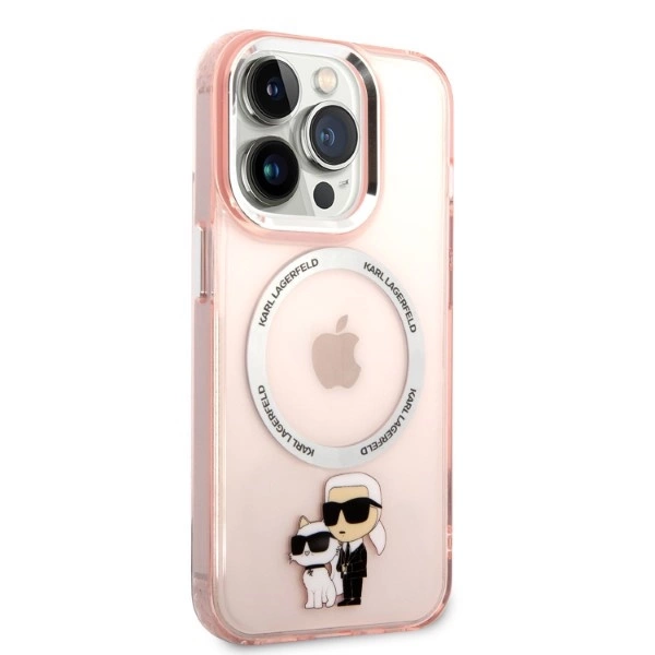 Etui Karl Lagerfeld Iconic Karl & Choupette MagSafe iPhone 14 Pro Max – rožinis - Image 4