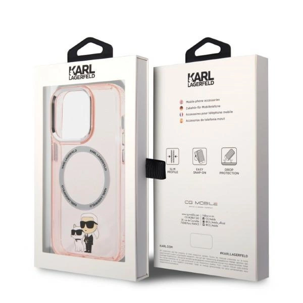 Etui Karl Lagerfeld Iconic Karl & Choupette MagSafe iPhone 14 Pro Max – rožinis - Image 8