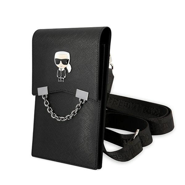 Karl Lagerfeld Ikonik Karl Chain Phone Bag - Black