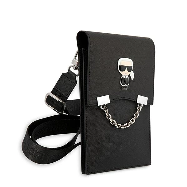 Karl Lagerfeld Ikonik Karl grandinės telefono dėklas – juodas - Image 3