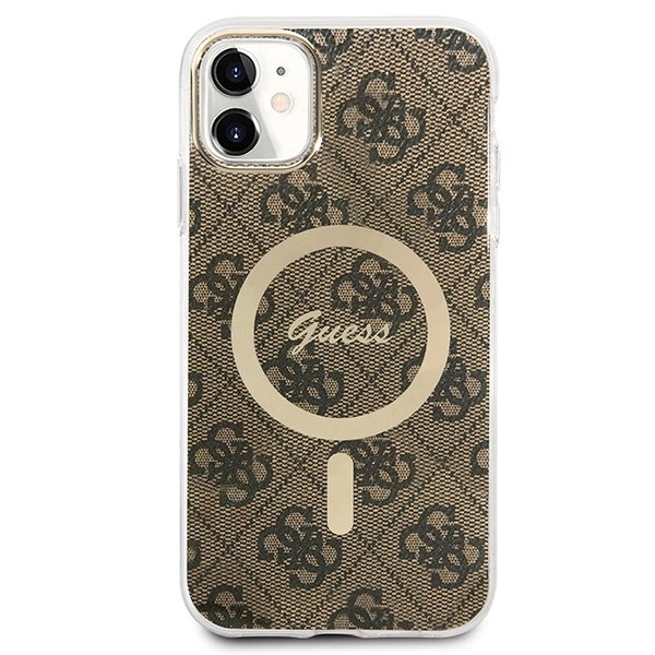 Rinkinys Guess GUBPN61H4EACSW Case+Charger iPhone 11 6,1" – rudas/rudas kietas dėklas, 4G Print MagSafe - Image 3