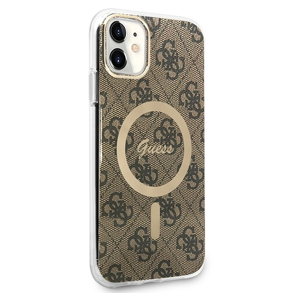 Rinkinys Guess GUBPN61H4EACSW Case+Charger iPhone 11 6,1" – rudas/rudas kietas dėklas, 4G Print MagSafe - Image 4