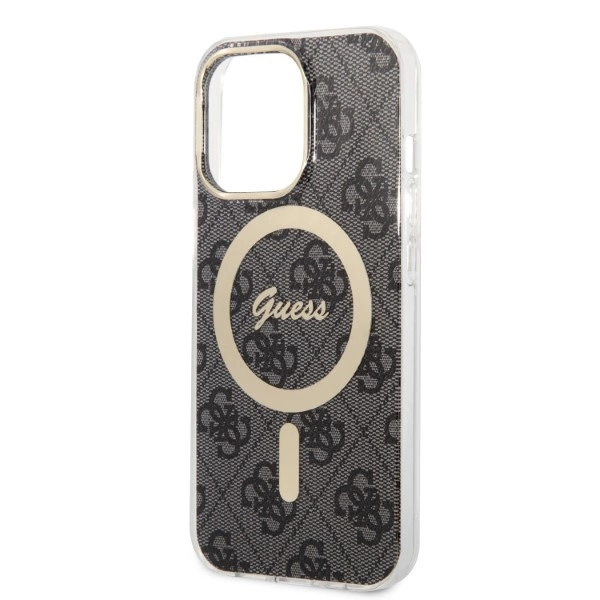 Rinkinys Guess GUBPP13LH4EACSK Case+Charger iPhone 13 Pro – juodas/juodas kietas dėklas, 4G Print MagSafe - Image 6