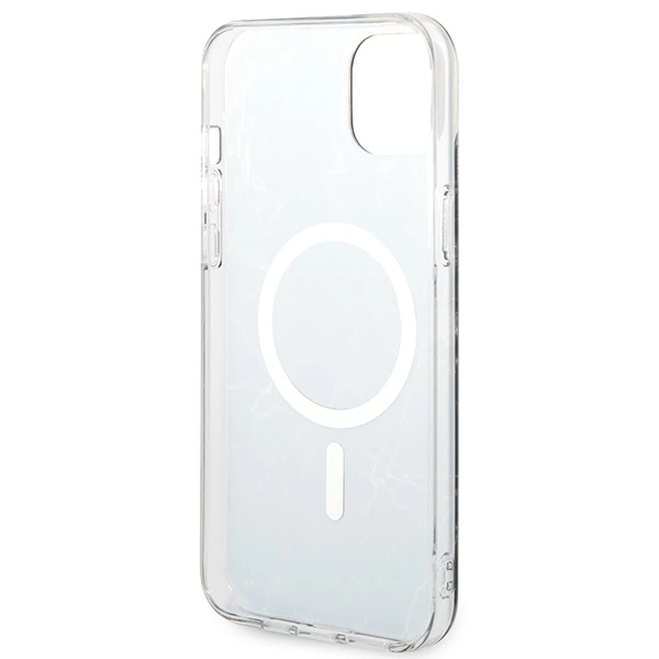 Rinkinys Guess GUBPP14MHMEACSK Case+Charger iPhone 14 Plus 6,7" – juodas/juodas kietas dėklas, Marble MagSafe - Image 7