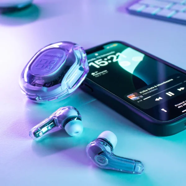 Acefast T8 TWS Bluetooth bevielės ausinės – šviesiai mėlynos - Image 2
