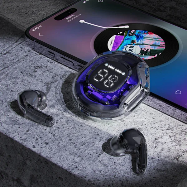 Acefast T8 TWS Bluetooth bevielės ausinės – šviesiai mėlynos - Image 9