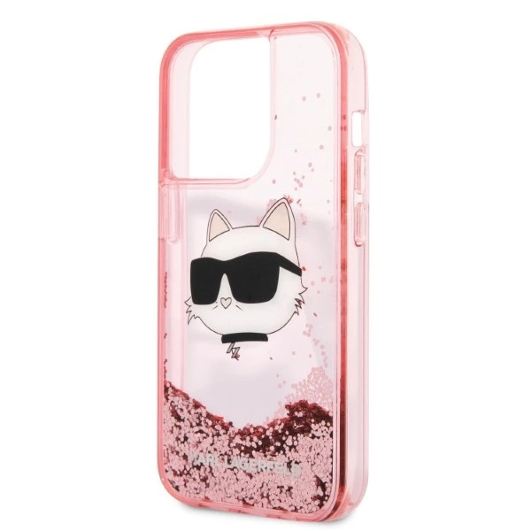 Karl Lagerfeld KLHCP14LLNCHCP iPhone 14 Pro 6,1" – rožinis/rožinis kietas dėklas, Glitter Choupette Head - Image 6