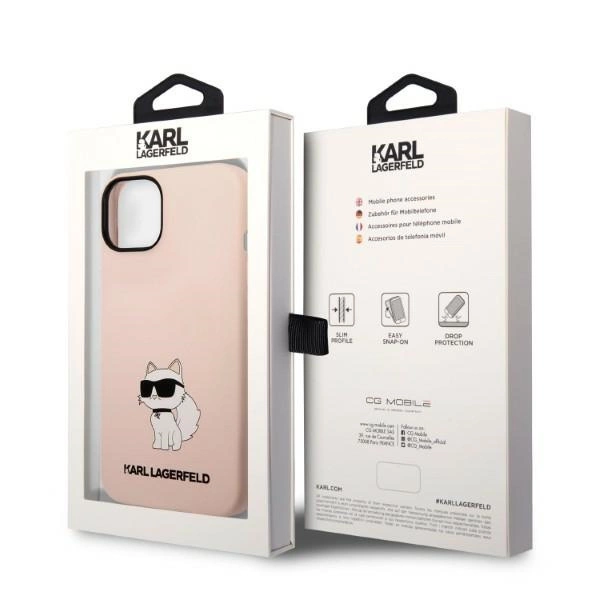 Karl Lagerfeld KLHCP14MSNCHBCP iPhone 14 Plus 6,7" – rožinis/rožinis kietas dėklas, Silicone Choupette - Image 8
