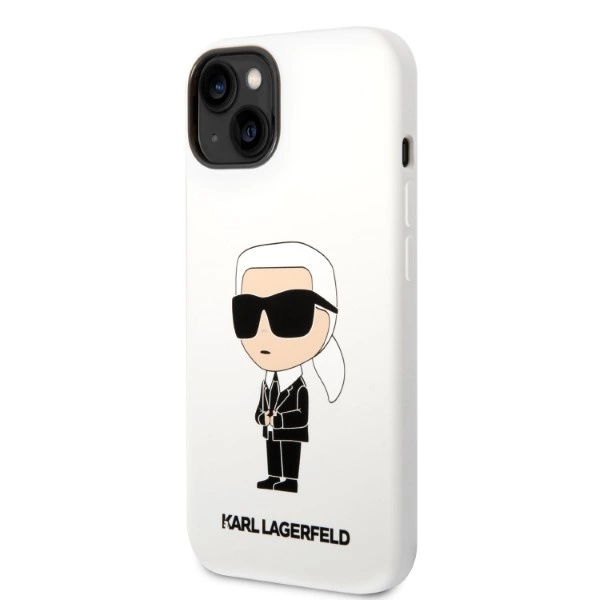 Karl Lagerfeld KLHCP14MSNIKBCH iPhone 14 Plus 6,7" – baltas/baltas kietas dėklas, Silicone Ikonik - Image 2
