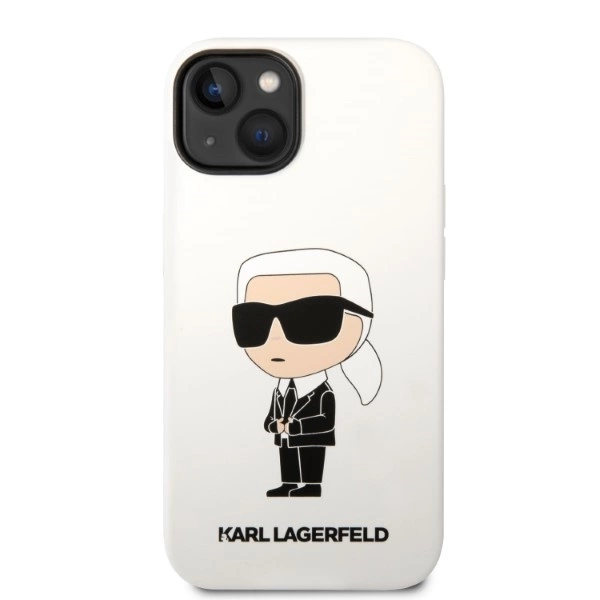 Karl Lagerfeld KLHCP14MSNIKBCH iPhone 14 Plus 6,7" – baltas/baltas kietas dėklas, Silicone Ikonik - Image 3