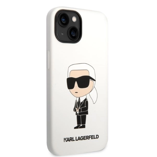 Karl Lagerfeld KLHCP14MSNIKBCH iPhone 14 Plus 6,7" – baltas/baltas kietas dėklas, Silicone Ikonik - Image 4