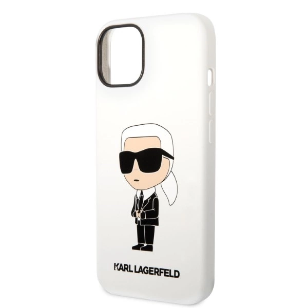 Karl Lagerfeld KLHCP14MSNIKBCH iPhone 14 Plus 6,7" – baltas/baltas kietas dėklas, Silicone Ikonik - Image 6