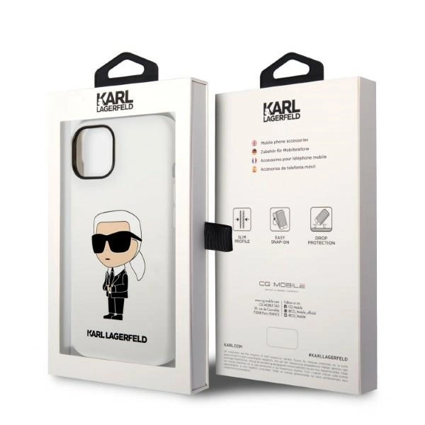 Karl Lagerfeld KLHCP14MSNIKBCH iPhone 14 Plus 6,7" – baltas/baltas kietas dėklas, Silicone Ikonik - Image 8