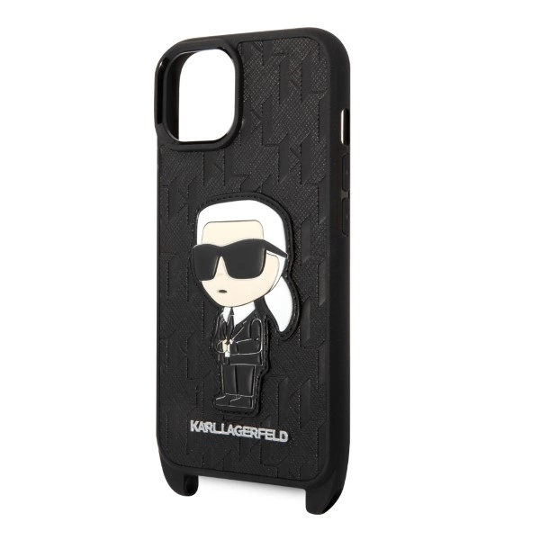 Karl Lagerfeld KLHCP14SSTKMK iPhone 14 6,1" – juodas/juodas kietas dėklas, Monogram Ikonik Patch - Image 5