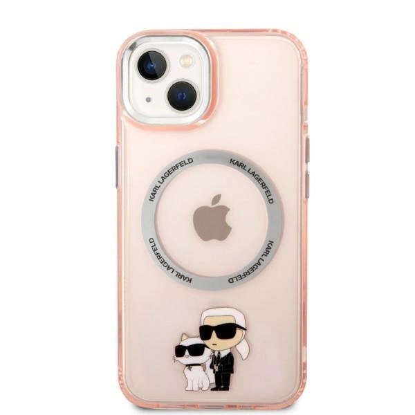 Karl Lagerfeld KLHMP14MHNKCIP iPhone 14 Plus 6,7" – rožinis/rožinis kietas dėklas, Iconic Karl & Choupette Magsafe - Image 3