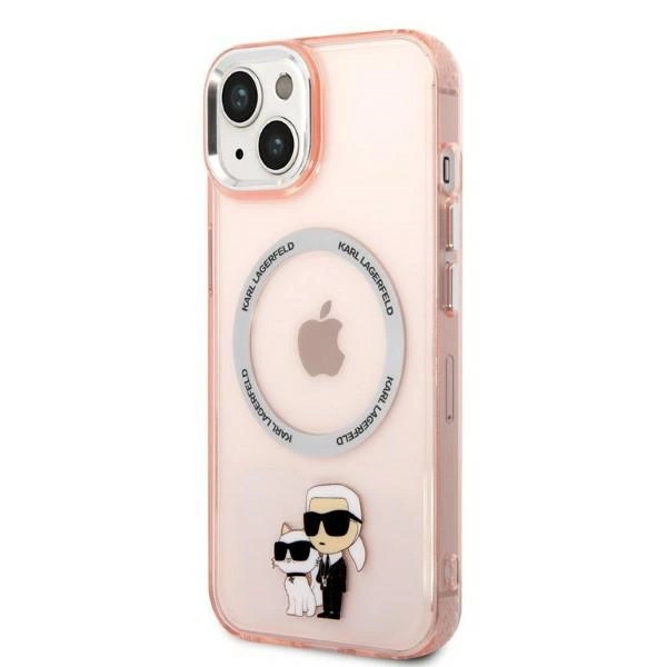 Karl Lagerfeld KLHMP14SHNKCIP iPhone 14 6,1" – rožinis/rožinis kietas dėklas, Iconic Karl & Choupette Magsafe - Image 2