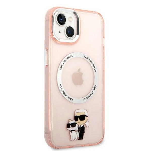 Karl Lagerfeld KLHMP14SHNKCIP iPhone 14 6,1" – rožinis/rožinis kietas dėklas, Iconic Karl & Choupette Magsafe - Image 4
