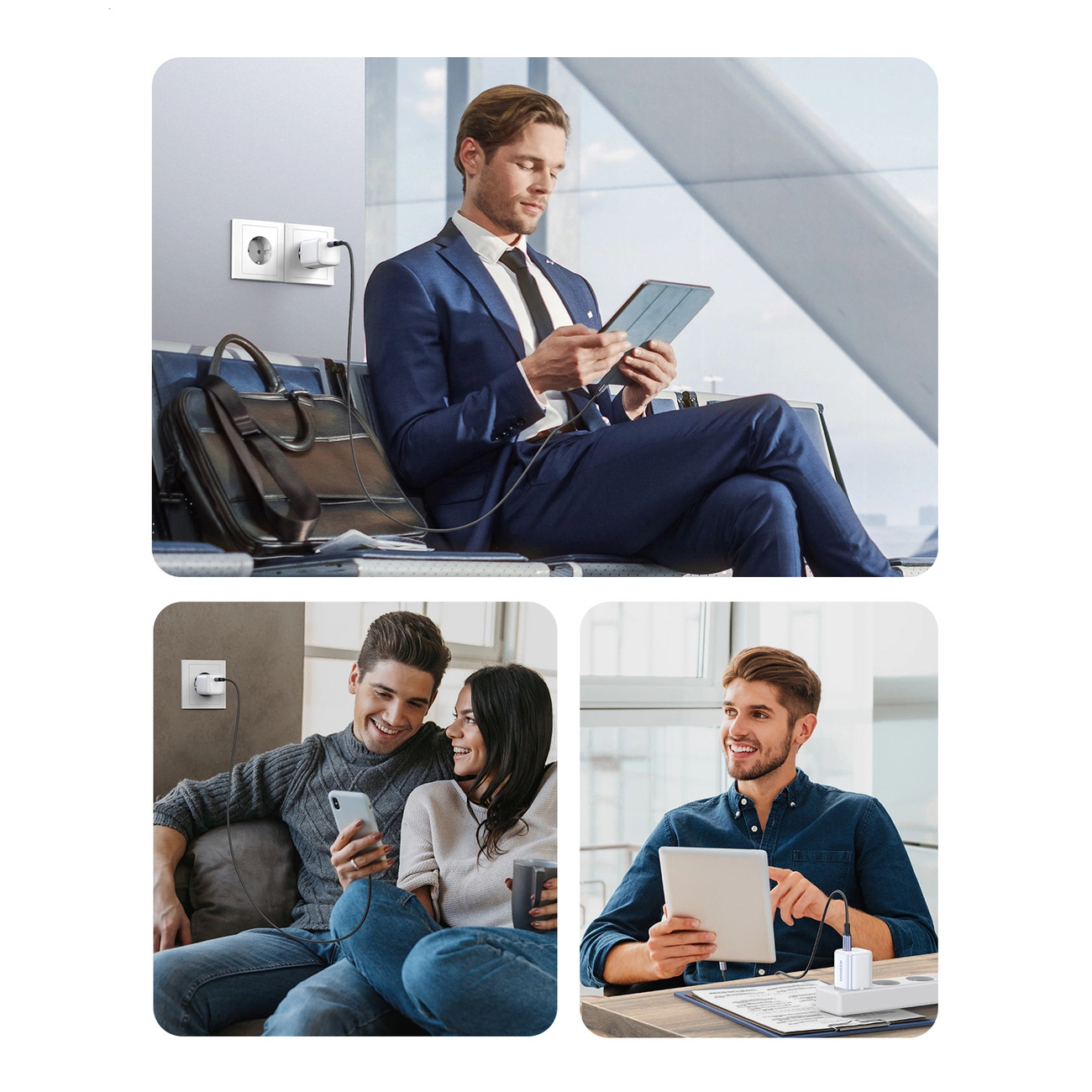 Ugreen Nexode Mini CD318 15324 GaN 20W USB-C PD 3.0 / QC 4.0 tinklo įkroviklis – baltas - Image 9