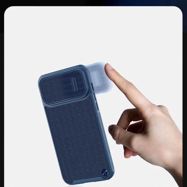 Nillkin Textured S dėklas iPhone 14 – apsauginis, su kameros dangčiu, žalias - Image 12