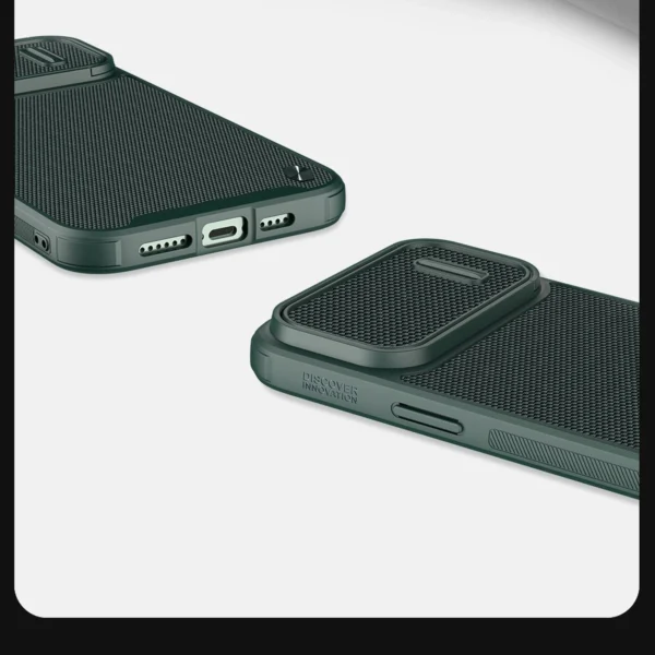 Nillkin Textured S dėklas iPhone 14 – apsauginis, su kameros dangčiu, žalias - Image 14