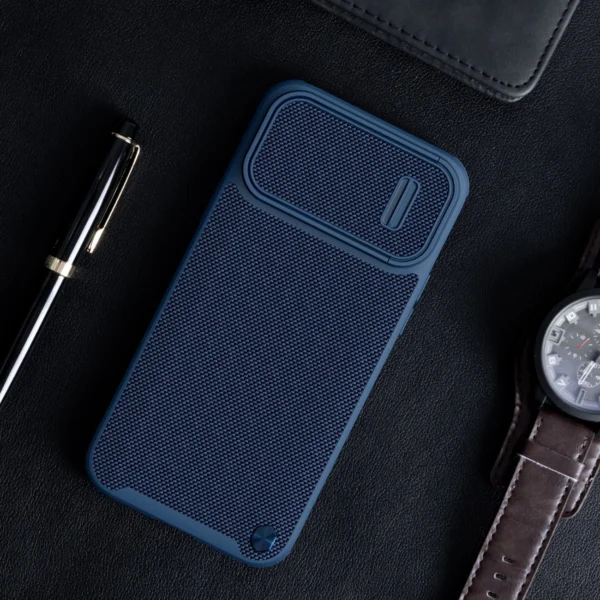 Nillkin Textured S dėklas iPhone 14 – apsauginis, su kameros dangčiu, žalias - Image 15