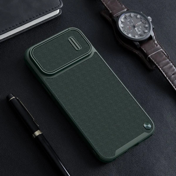 Nillkin Textured S dėklas iPhone 14 – apsauginis, su kameros dangčiu, žalias - Image 16