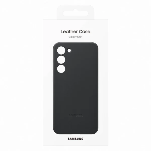 Samsung Leather Cover dėklas Samsung Galaxy S23+ – natūralios odos, juoda (EF-VS916LBEGWW) - Image 5