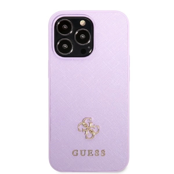 Guess GUHCP13LPS4MU iPhone 13 Pro / 13 6,1" – violetinis/violetinis kietas dėklas, Saffiano 4G Small Metal Logo - Image 3