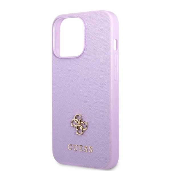 Guess GUHCP13LPS4MU iPhone 13 Pro / 13 6,1" – violetinis/violetinis kietas dėklas, Saffiano 4G Small Metal Logo - Image 6