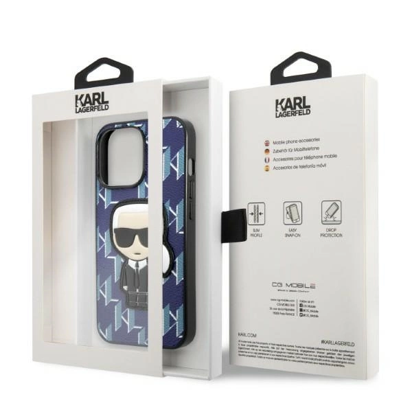 Karl Lagerfeld KLHCP13LPMNIKBL iPhone 13 Pro / 13 6,1" – mėlynas/mėlynas kietas dėklas, Monogram Ikonik Patch - Image 8