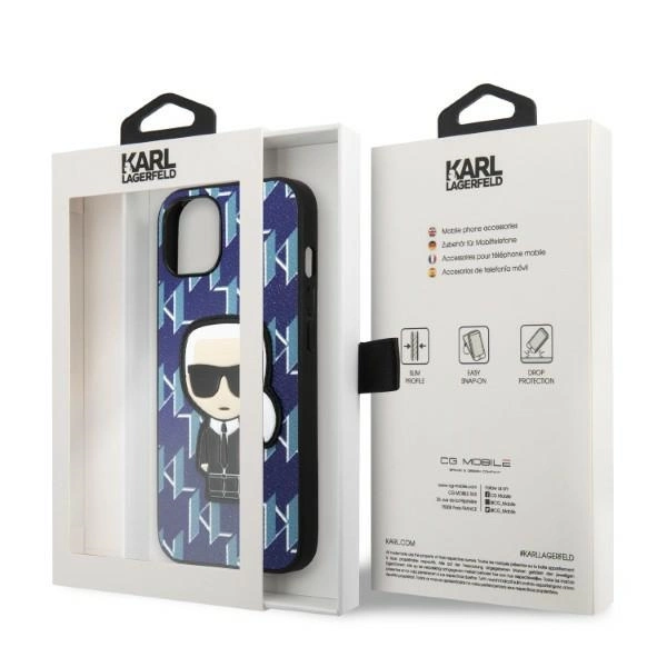 Karl Lagerfeld KLHCP13MPMNIKBL iPhone 13 6,1" – mėlynas/mėlynas kietas dėklas, Monogram Ikonik Patch - Image 8