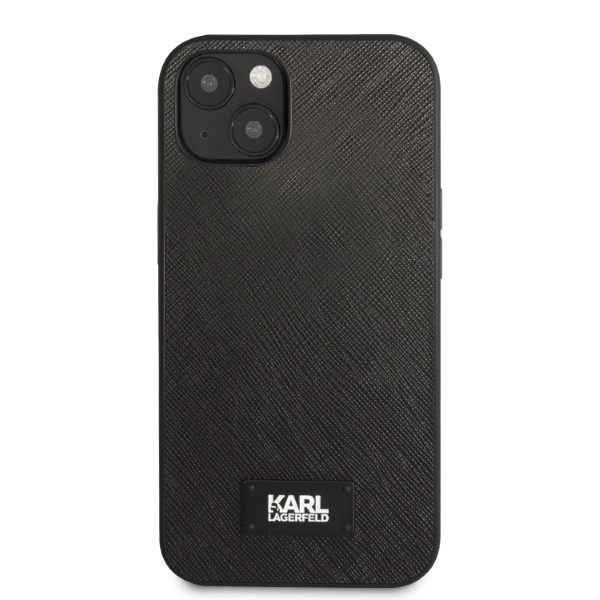 Karl Lagerfeld KLHCP13SSFMP2K iPhone 13 mini 5,4" – juodas/juodas kietas dėklas, Saffiano Plaque - Image 3