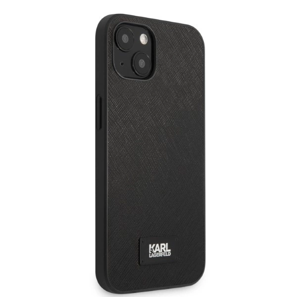 Karl Lagerfeld KLHCP13SSFMP2K iPhone 13 mini 5,4" – juodas/juodas kietas dėklas, Saffiano Plaque - Image 4