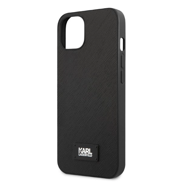 Karl Lagerfeld KLHCP13SSFMP2K iPhone 13 mini 5,4" – juodas/juodas kietas dėklas, Saffiano Plaque - Image 6